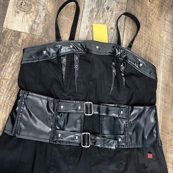 NWT Tripp NYC Black Faux Leather Corset Top Size XL - Picture 5 of 11